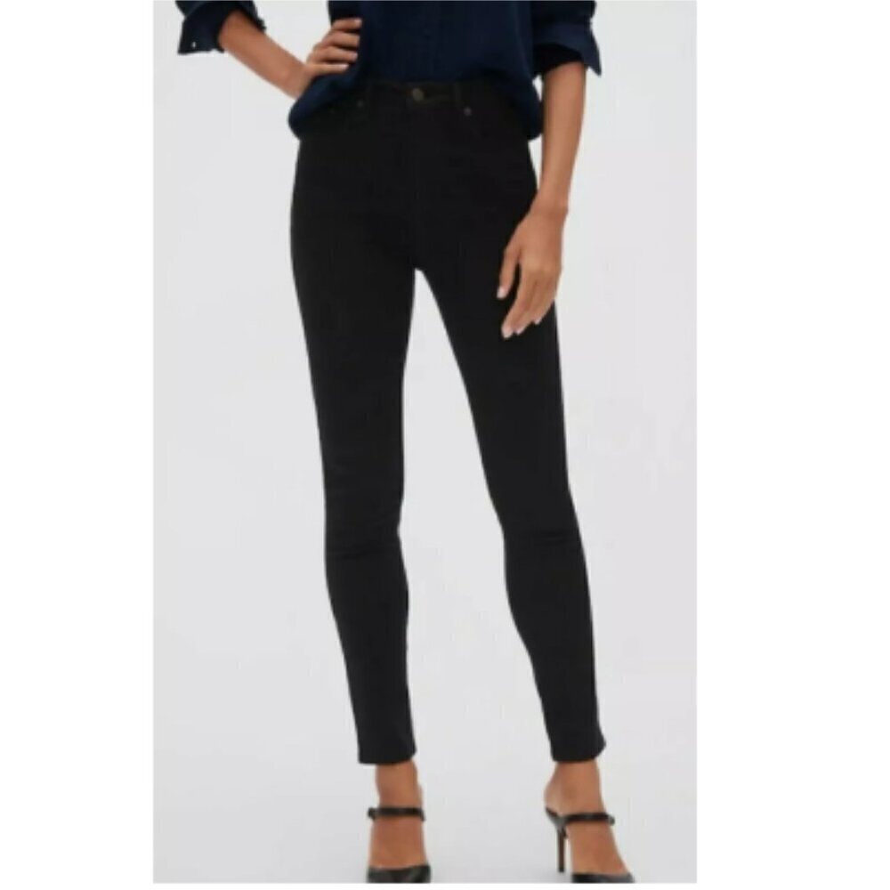 Banana Republic High Rise Skinny No Fade Black Jeans Zero Gravity 27/4 PETITE
